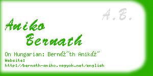 aniko bernath business card